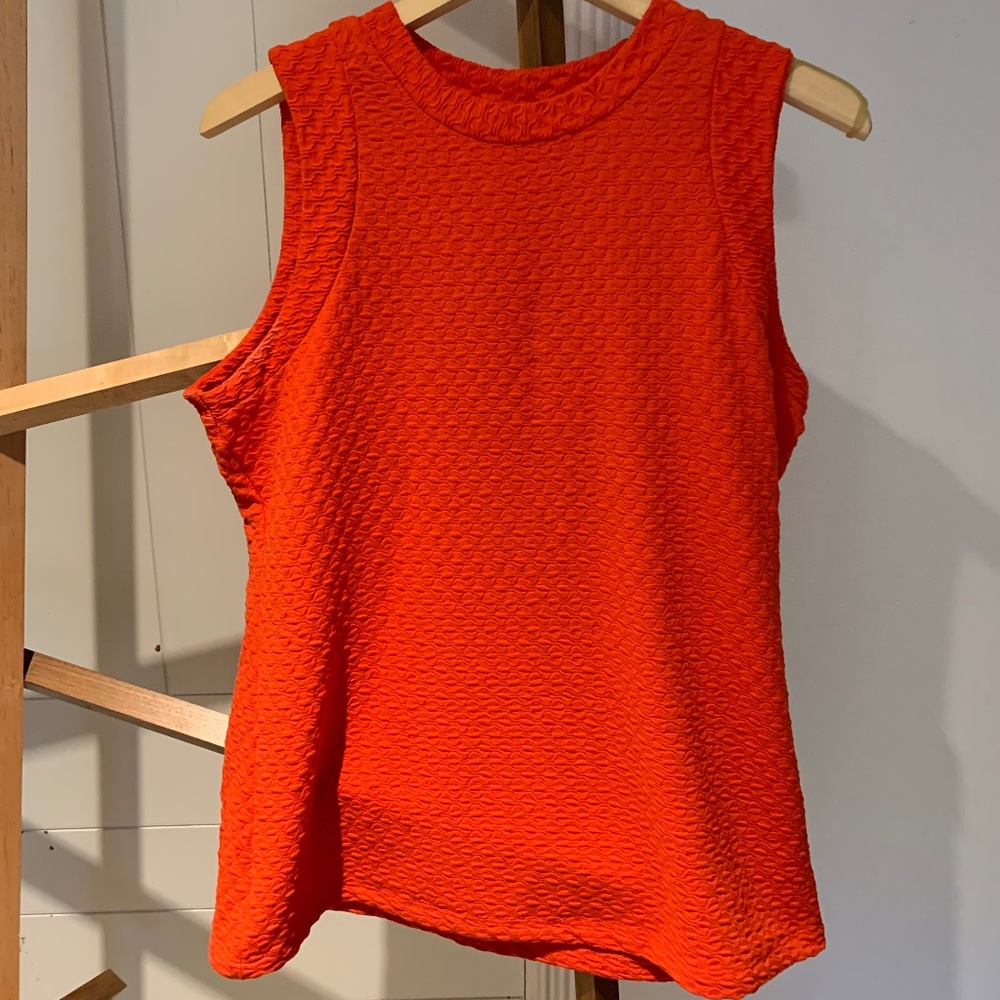 Maeve by Anthropologie Orange Textured Tank Top
